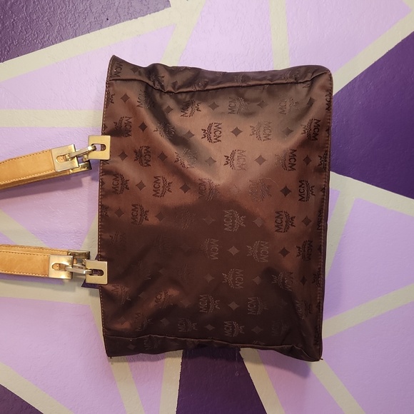 MCM Brown Monogram Nylon Zip Tote - Picture 6 of 15